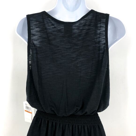 BECCA Women's Breezy Basics Beach Cover Ups Dress Small Black Ruffle Neck NWT - Picture 9 of 13